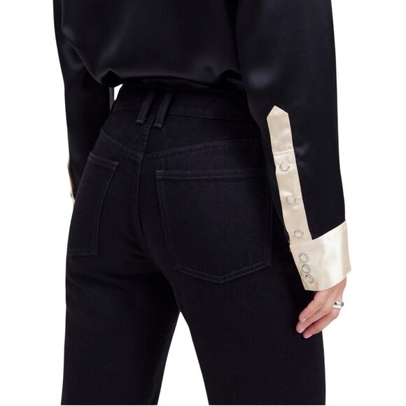 Madewell x Alexa Chung Black High Rise Straight Jeans Size 30 NWT - Picture 5 of 9